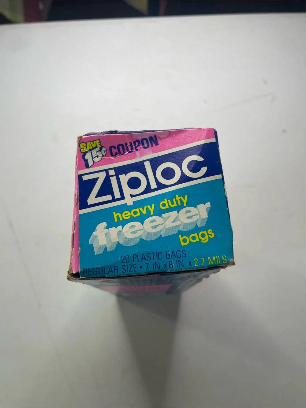 Dead-stock 1983 Ziplock Bags - Heavy Duty Freezer Bags - Blue / Pink box